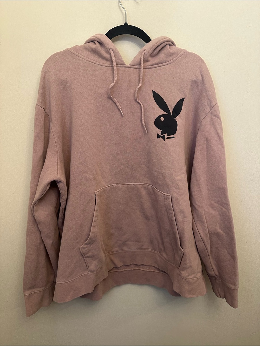 Playboy x PacSun Pullover Hoodie Blush Pink Bunny Logo Fleece Women’s XL Cozy